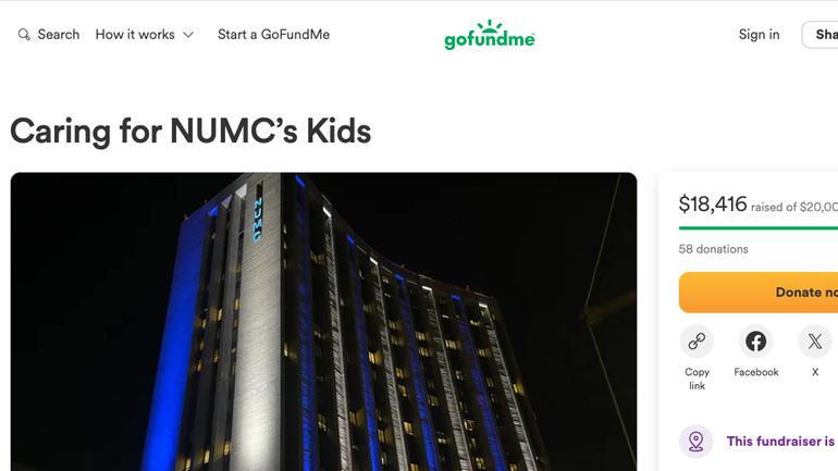 A screenshot of https://www.gofundme.com/f/caring-for-numcs-kids website.